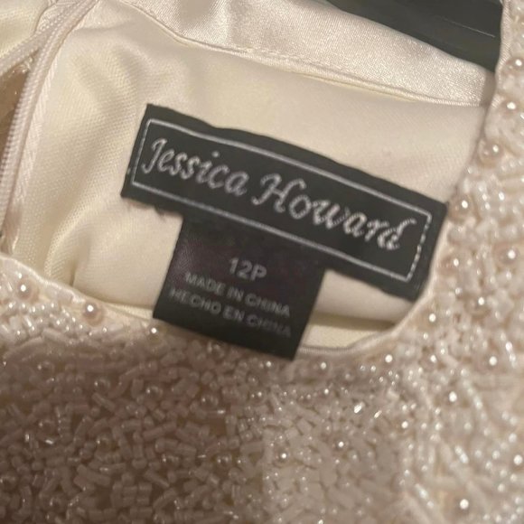 Women's dress 12P Jessica Howard Cream with Black semi-formal Very goodcondition - Picture 5 of 8